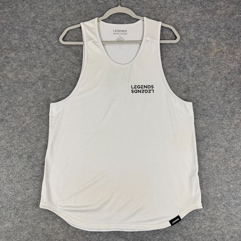 Legends Enzo Performance Tank White Mens Large L
